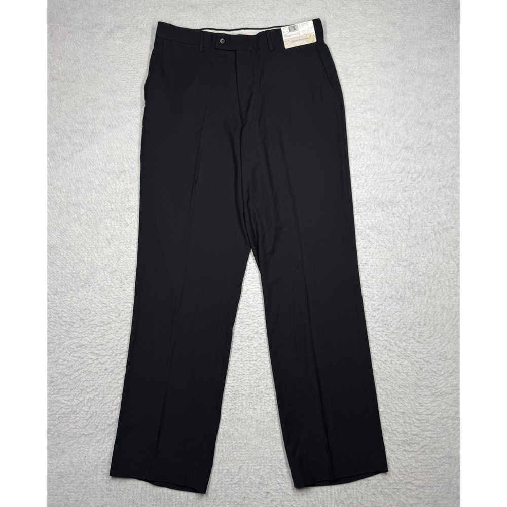 NWT Louis Raphael Dress Pants Pleated Tailored Black Men's Size 34x32